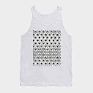 Polynesian Tattoo Style Tribal Valentines Motif Pattern Black and White Tank Top